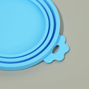 Pet Food Can Sealing Lid Sky Blue Silicone Round Shape For Cat Dog Canned Food Storage Cover - Product Image 3