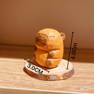Holz schnitzerei Kapi Bara Anhänger Geschenk Reine handgemachte Holz schnitzerei Kleines Geschenk Capybar Holz zubehör Einzigartiges Tier geschenk - Product Image 3
