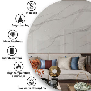 <span class=keywords><strong>Pierre</strong></span> frittée texturée de luxe en porcelaine <span class=keywords><strong>d</strong></span>'<span class=keywords><strong>aube</strong></span> dalle émaillée polie aspect marbre <span class=keywords><strong>pierre</strong></span> frittée tuile polie - Product Image 3