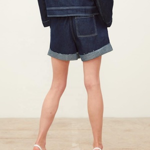 Haute qualité casual ceinture dame <span class=keywords><strong>jean</strong></span> <span class=keywords><strong>court</strong></span> bleu foncé <span class=keywords><strong>short</strong></span> <span class=keywords><strong>en</strong></span> <span class=keywords><strong>jean</strong></span> pour les femmes - Product Image 2