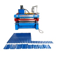 Machine de fabrication de tôles de toiture en fer ondulé, ligne de profilage automatique 2-en-1 pour tôles de toiture et trapézoïdales