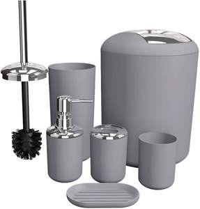 Ensemble d'accessoires de salle de bain essentiels en plastique PP durable, articles emballés de manière pratique pour une utilisation à domicile, support de salle de bain propre - Product Image 6