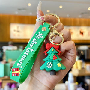 Nouveaux porte-clés en silicone 3D en PVC de dessin animé promotionnels de Noël pour enfants, accessoires de porte-clés en caoutchouc, porte-clés à mousqueton - Product Image 2