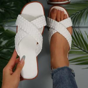 Nouvelles sandales et mules grande taille 2025 à bout ouvert, tressées croisées, à semelle épaisse, style européen et américain 231 231 - Product Image 6