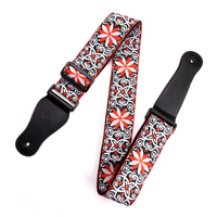 Nouvelle vente longueur réglable Jacquard armure guitare basse sangle nouveau Design cuir tête matériel personnalisé guitare sangle