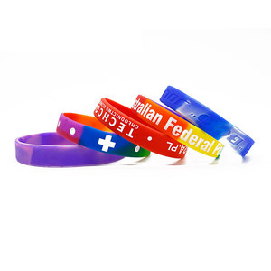 Pulsera de silicona con diseño de logotipo personalizado, pulsera de silicona con estampado colorido para regalo - Product Image 1