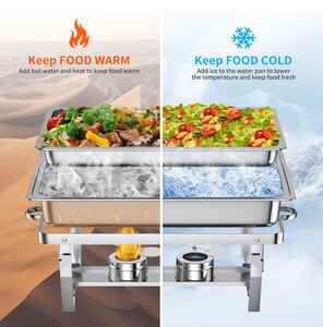 Calentador de Comida <span class=keywords><strong>Rectangular</strong></span> de Acero Inoxidable TaiDing, Plato Aislante Plegable <span class=keywords><strong>Chafing</strong></span> <span class=keywords><strong>Dish</strong></span> para Hotel, Restaurante, Calentamiento por Horno o Alcohol - Product Image 6