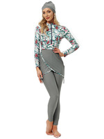 Maillots de bain musulmans pour femmes 2024 Ensemble trois pièces avec pantalon Séchage rapide Imperméable Entièrement enveloppant le Moyen-Orient