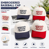 Gorra de Béisbol Personalizada al por Mayor para Profesores, Bordado 3D, Diseño Color Block, Unisex, para Hombre y Mujer, OEM