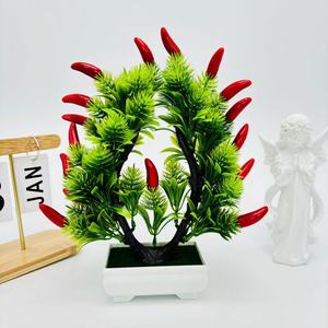 Pianta Artificiale con Fiori e Frutti, Pianta in Vaso Artificiale per Decorazione Soggiorno, Mini Bonsai Creativo con Albero <span class=keywords><strong>di</strong></span> Frutta - Product Image 5