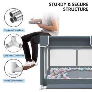 คอกล้อมเด็กเล่นสำหรับเด็กสนามเด็กเล่นในร่มพับได้แบบสี่เหลี่ยมพกพาได้ - Product Image 6