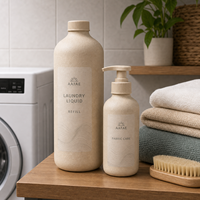 Kit de Nettoyant Vaisselle Écologique Personnalisé en Bouteille en Papier Recyclable 1000ml, 12 Kits de Savon Vaisselle Anti-Graisse et Imperméable, Conditionnement Cobb 5