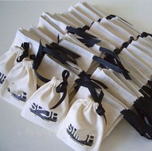 Custom Logo Cotton Drawstring Jewelry Packaging <b>Bag</b> with Rope Handle Muslin Dust <b>Bag</b> for Earring Ring <b>Gift</b> Pouch - Product Image 5