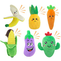 2022 Groothandel Huisdier Pluche Vocale Speelgoed Fruit Groenten Hond Katten Speelgoed Levert Cactus Maïs Aubergine Piepende Hond Speelgoed