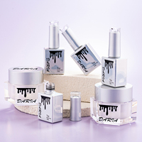 Prix d'usine, haute qualité, flacons carrés vides pour vernis à ongles, réutilisables, 15 ml, pots polygonaux en PS pour gel de construction