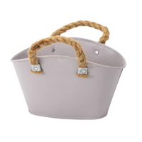 Pot de fleurs en métal galvanisé style campagnard, rustique, écologique, durable, léger, seau, vase, pichet pour la maison