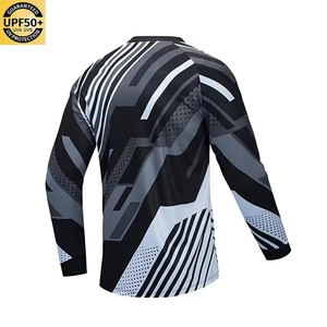 เสื้อผ้าป้องกันแสงแดด พิมพ์โลโก้ได้ แขนยาว ระบายอากาศ แห้งเร็ว UPF 50 โพลีเอสเตอร์ทนทาน สำหรับขี่มอเตอร์ไซค์และแข่งรถ - Product Image 6