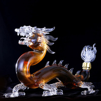 Carafe à vodka en verre cristal Carafe à whisky en forme de dragon Carafe à vin en verre sans plomb de 2000ml avec bouchon en verre