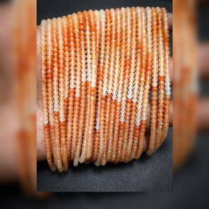 Orange Round <b>Stone</b> <b>Beads</b> for Jewelry Making 3MM Loose <b>Beads</b> Natural Gemstone Faceted Multi Color Strands - Product Image 4