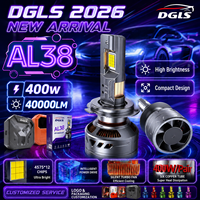 DGLS Lampu Depan LED Daya Tinggi 400W 40000W AL38 Bohlam Lampu Depan 9005 9006 9012 H1 H4 H7 H11 HB3 HB4 untuk Mobil CSP Canbus Plug Play