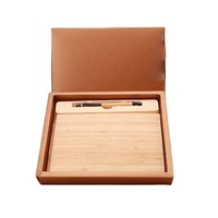 Carnet d'agenda A5 personnalisé en bambou avec stylo, ensemble cadeau de papeterie d'entreprise, journal professionnel