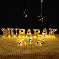 Décoration Eid Mubarak Ramadan : Lettres LED Lumineuses en Forme d'Étoile pour Anniversaire, Mariage, Décoration Intérieure, et Demande en Mariage