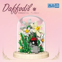 Offre Spéciale en plastique fleur blocs de construction Mini bloc jouets fleur avec narcisse brique bloc jouet pour enfants