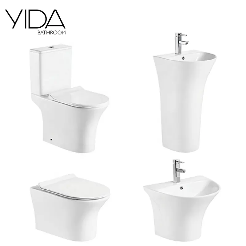 YIDA CE Standard Wc Ausrüstung Badezimmer Sanitär Artikel Wc Bidet Set Zwei Stück Wc Schüssel in Foshan