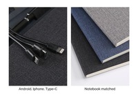 Ensemble de chargeur sans fil pour ordinateur portable, batterie externe, cadeau d'affaires en cuir PU, logo personnalisé OEM