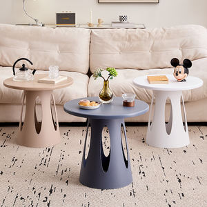 <span class=keywords><strong>Tavolino</strong></span> da Caffè Stile Nordico con Angoli Arrotondati per Piccoli Appartamenti, Balconi, Soggiorno, Esterno, Moderno <span class=keywords><strong>Tavolino</strong></span> Laterale in <span class=keywords><strong>Plastica</strong></span> di Lusso Leggero - Product Image 2