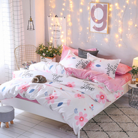 Parure de lit imprimée 3 ou 4 pièces en microfibre polyester pour lit Queen ou King, avec housse de couette et taies d'oreiller