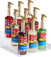Porte-bouteille en acrylique à 3 niveaux pour le stockage du vin, du champagne et des sirops de café.