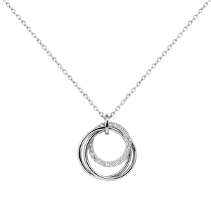 Fine Jewelry 925 Sterling Silver Rose Gold Plated Women's Chokers Necklace Zircon Fashion Geometric Circular Pendant - Product Image 1