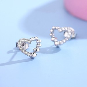 Boucles d'oreilles en argent sterling 925 Ada Jewelry, prêtes à être expédiées, faible MOQ 1 pièce, haute qualité, motif cœur mignon, <span class=keywords><strong>Les</strong></span> Bijoux - Product Image 4