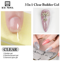 Pas de chaleur clair dur meilleur constructeur d'extensions d'ongles de Gel 3 en 1 constructeur clair Uv Gel solide constructeur d'extension antiadhésive
