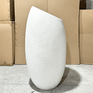 <span class=keywords><strong>Maceta</strong></span> Moderna y Sencilla de Fibra de Vidrio Blanca para Interiores/Exteriores, Macetas Grandes de Forma Ovalada para Jardín y Centro Comercial, <span class=keywords><strong>Maceta</strong></span> Art Deco - Product Image 6