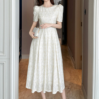ZYHT 40560 été mode en gros dentelle robe de mariée à manches courtes élégant une ligne robe blanc perlé Maxi robe femmes