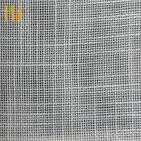 Rideau semi-transparent de luxe aspect lin, ignifuge, plissé sur mesure, pour fenêtre française, hall d'hôtel et rideaux de restaurant