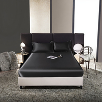 Vente flash 2024 - Ensemble de 3 draps en satin de soie tricoté, 200TC, ultra doux, antistatique, pour hôtel et usage domestique
