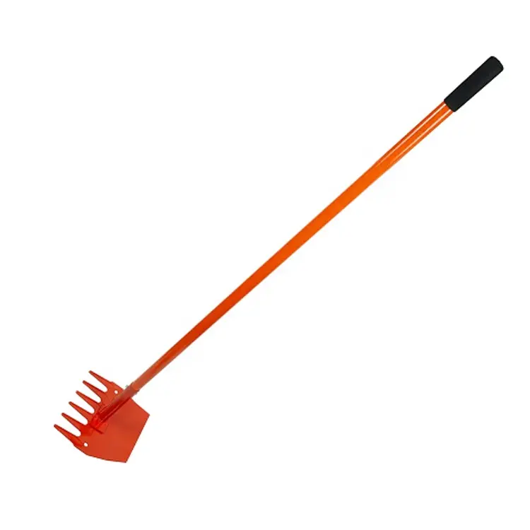 Orange Fire Rake mit 1500mm langem Griff Hacke und Rechen Kombination werkzeug Ash Fire Fighting Tool