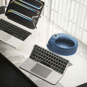 In Stock Rechargeable Portable Foldable bluetooth <b>Keyboard</b> Detachable Wireless <b>Keyboard</b> Cover with Scissor - Product Image 1