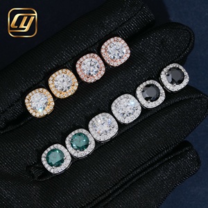 Boucles d'oreilles pendantes en argent 925 avec moissanite ronde, semi-serties, testées au diamant, pour femmes, bijoux de mariage, vente en gros, stock en vrac - Product Image 4