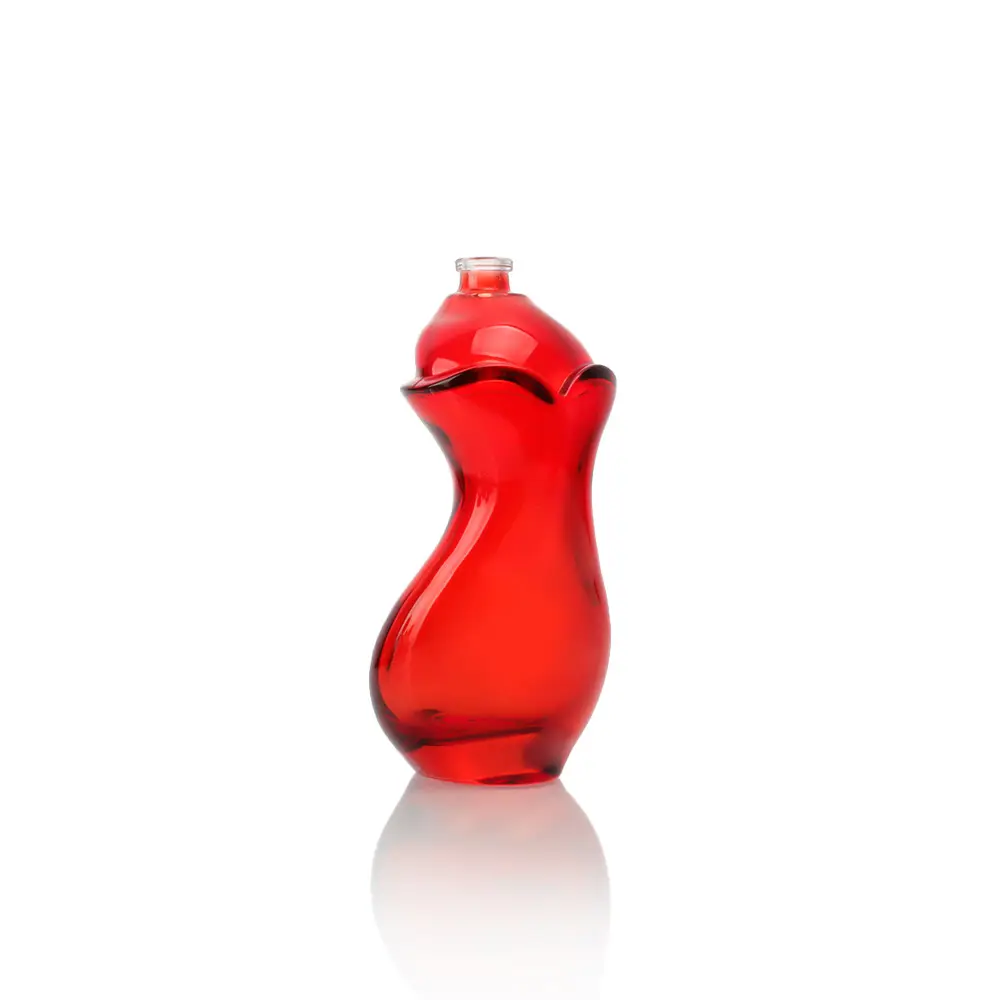 Botol kaca kosong mewah wanita berbentuk tubuh untuk botol parfum unik grosir 30 ml parfum bergaya dengan botol merah muda
