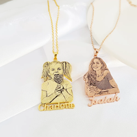 Collier avec nom photo personnalisé Vente en gros Mode Nouveau design Collier en acier inoxydable Pendentif avec nom personnalisé pour la famille