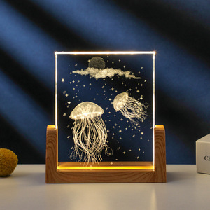 Luce Notturna LED a Forma di Luna e Stelle, Alimentata via USB, Design Moderno e Minimalista, Ornamento da Scrivania, Decorazione per la Casa, Regalo di Compleanno - Product Image 2
