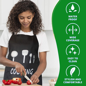Tablier de cuisine de chef de cuisine étanche personnalisé avec logo standard à boucle réglable pour femmes et hommes - Product Image 4