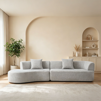 Canapé modulaire en forme de L de conception italienne avec tissu en velours côtelé pour appartement et hôtel
