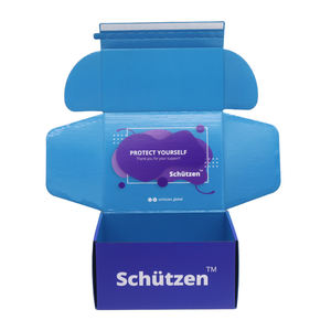 Embalaje de regalo impreso personalizado, buzón de correo, extremo de pliegue, papel de cartón corrugado azul, autosellado, caja de <span class=keywords><strong>envío</strong></span> personalizada - Product Image 3