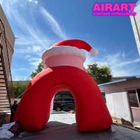 Arche gonflable de Noël avec Père Noël, entrée géante gonflable pour fête de Noël scolaire