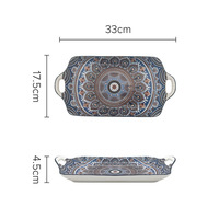 Vaisselle tunisienne Style marocain Plateau en céramique pour le petit déjeuner Steak Dumpling Plate Distinctive Binaural Design Western Plate